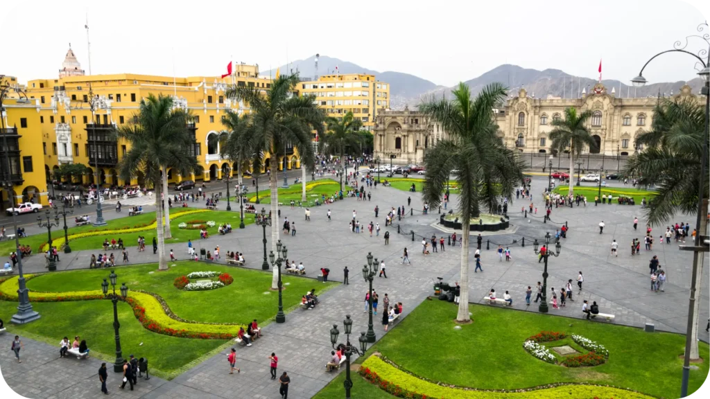 Imagem aérea da Plaza Mayor de Lima