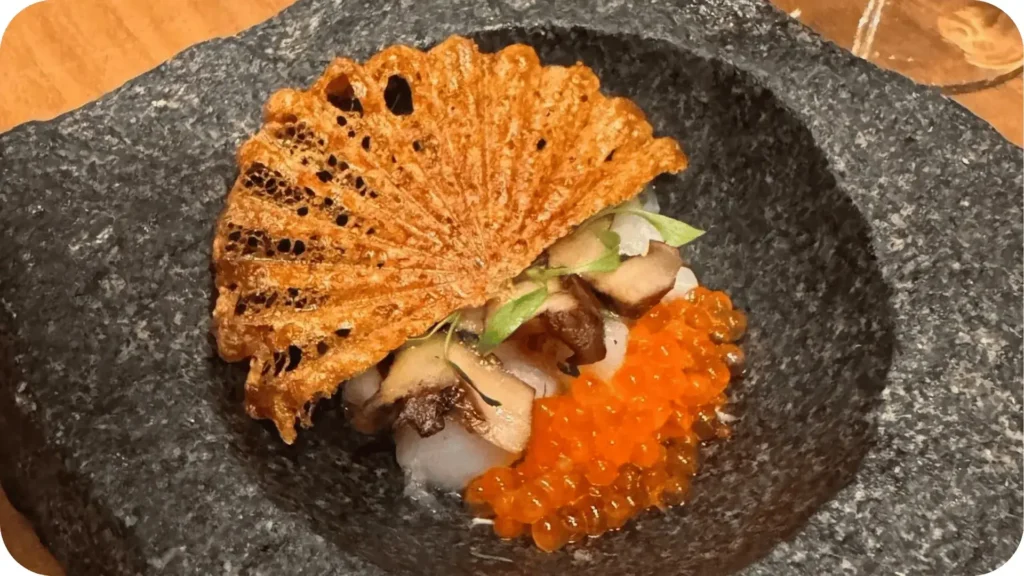 Imagem de um prato no sofisticado restaurante peruano